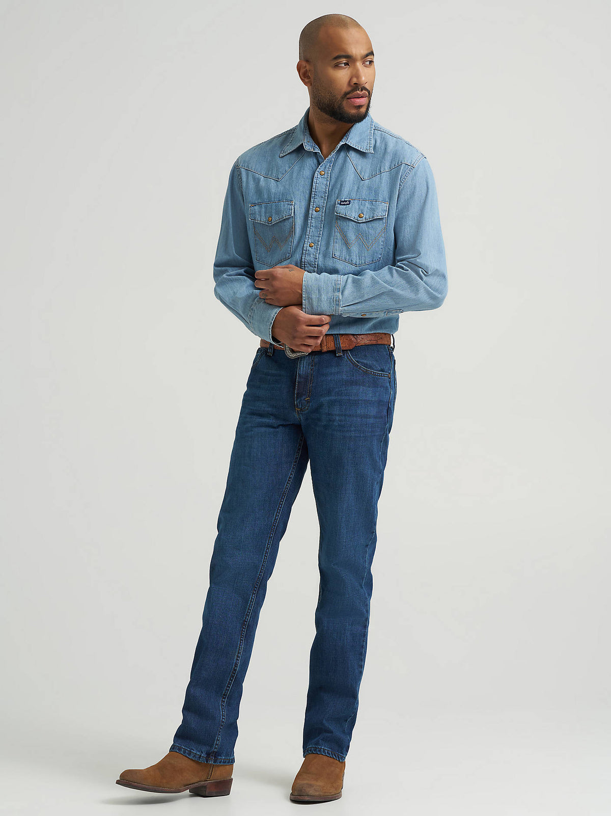 Wrangler Men's 20X No. 02 Competition Regular Fit Jeans in Dillon, full-length front view