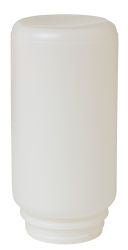 A one-quart translucent plastic screw-on jar for poultry feeder or waterer bases.