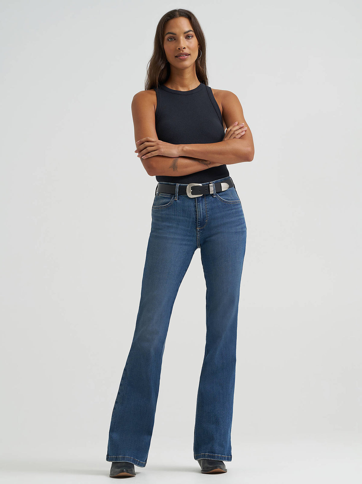 Wrangler Women's Bespoke High-Rise Flare Jeans in Lily, front view