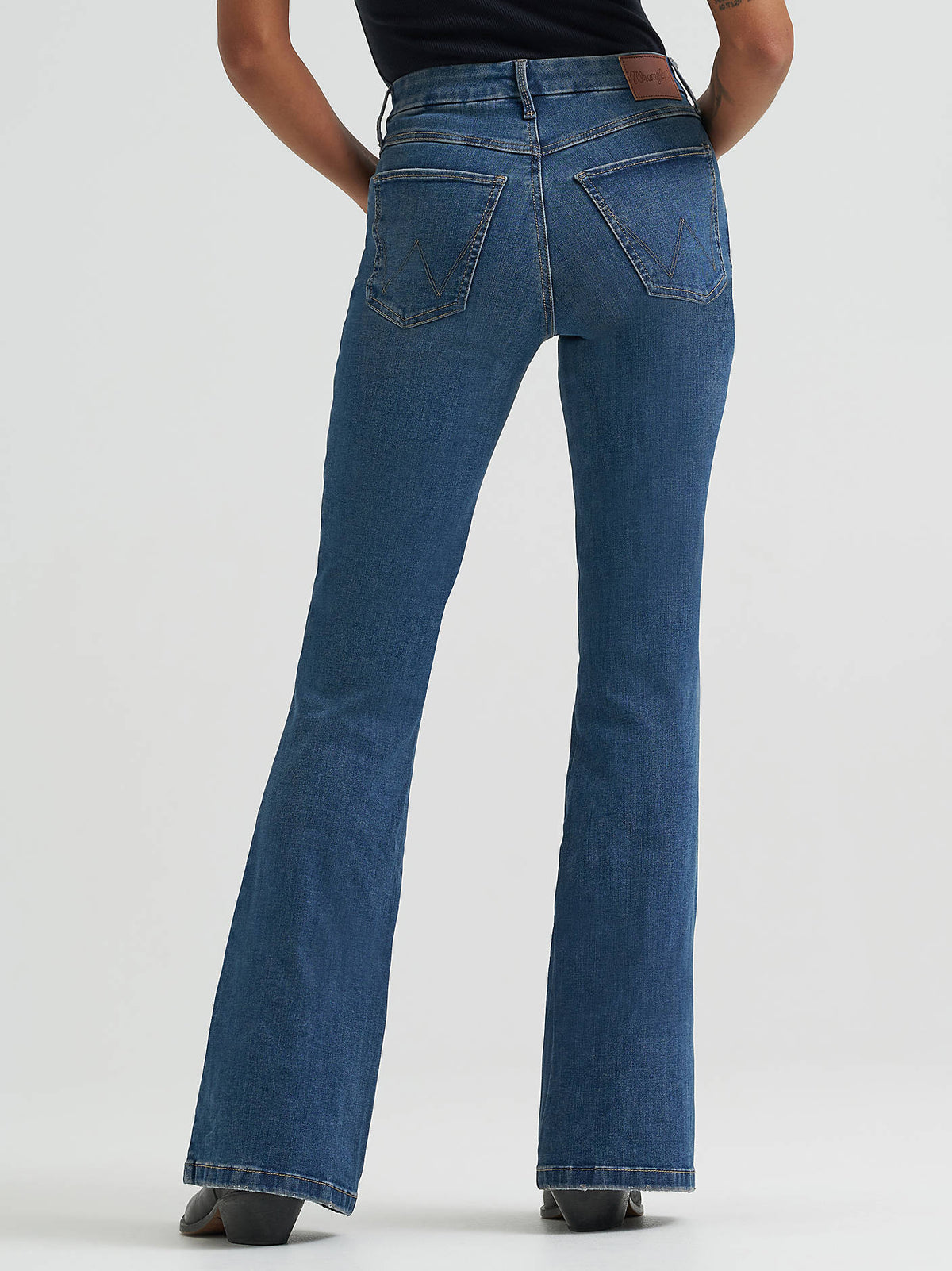 Wrangler Women's Bespoke High-Rise Flare Jeans in Lily, back view