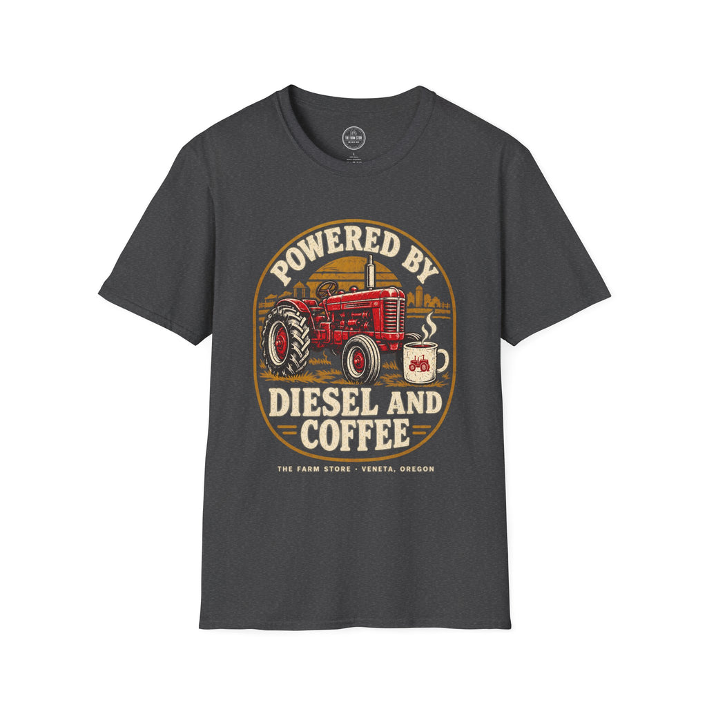Powered by Diesel and Coffee Tractor T-Shirt