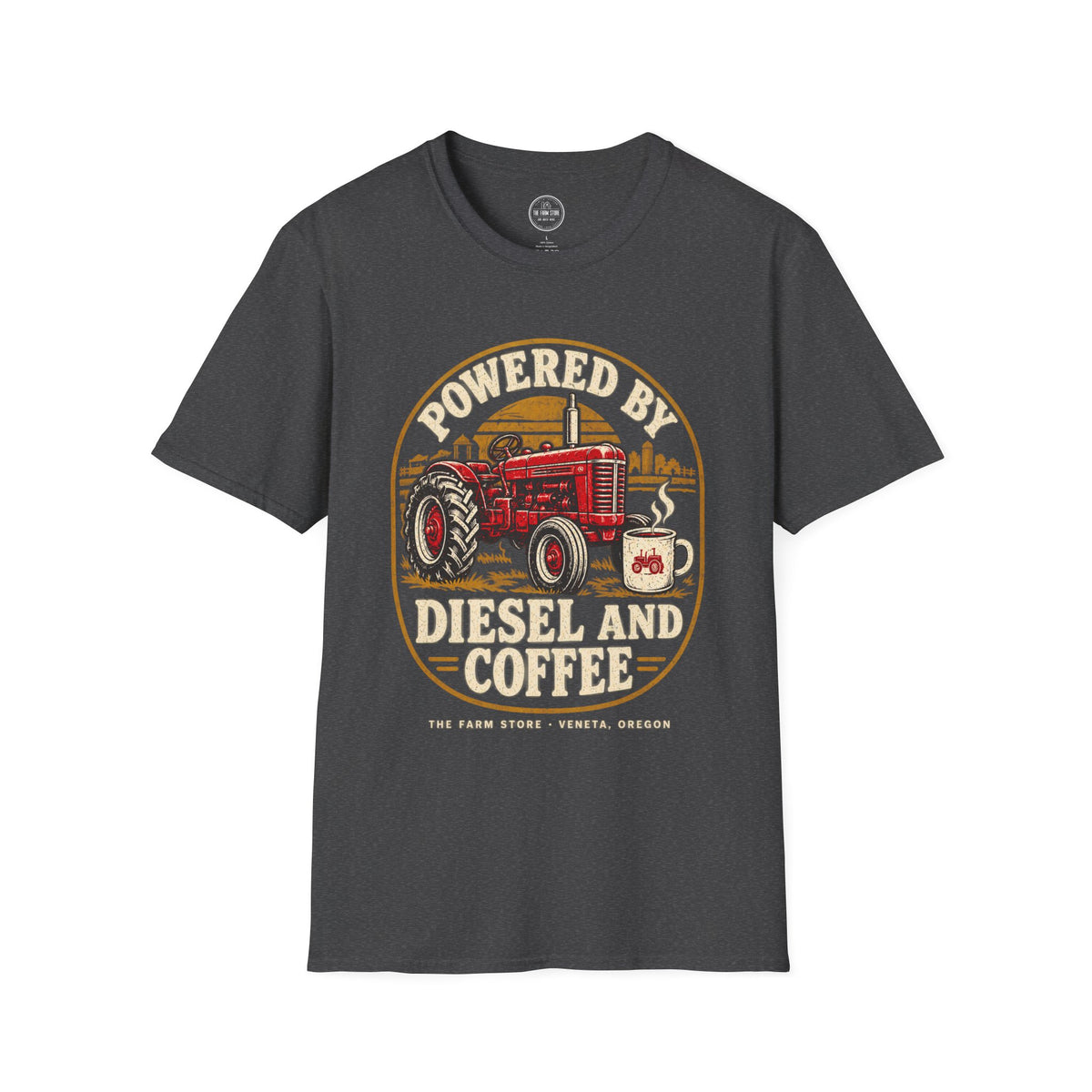 Powered by Diesel and Coffee Tractor T-Shirt