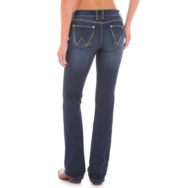 Wrangler Women's Retro Mae Mid-Rise Bootcut Jeans, back view