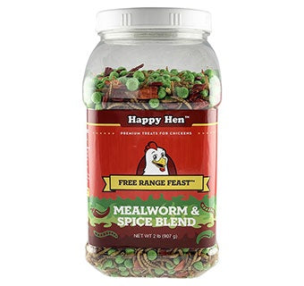 Happy Hen Free Range Feast Mealworm & Spice Blend, 2 lb jar
