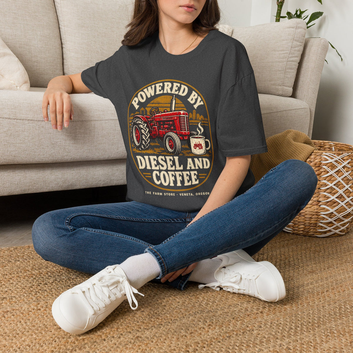 Powered by Diesel and Coffee Tractor T-Shirt