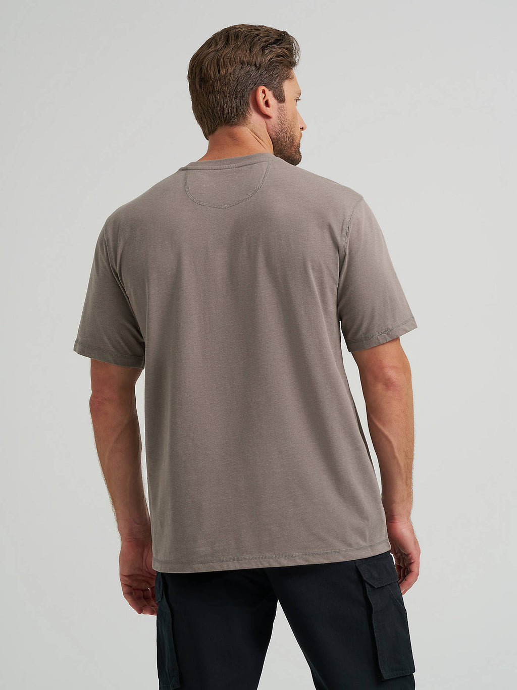 Wrangler Men's RIGGS Workwear Pocket Performance T-Shirt in Nickel, back view