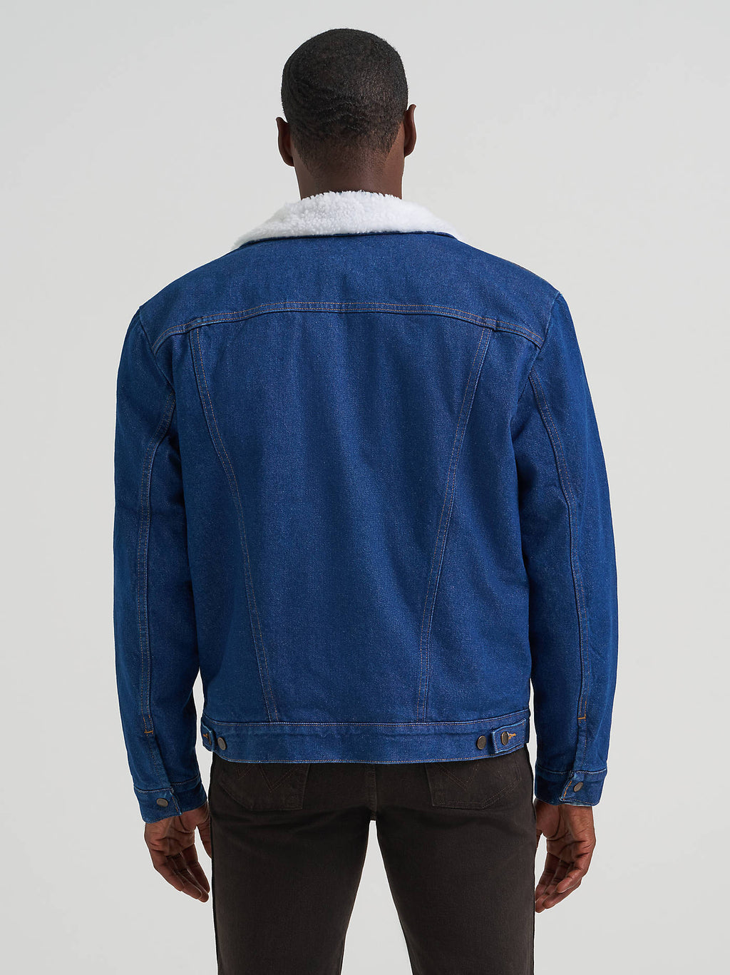 Wrangler Men's Western Sherpa-Lined Denim Jacket - Prewashed, back view