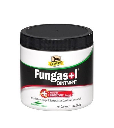 A 13-ounce tub of Absorbine Fungasol ointment for treating animal skin conditions.