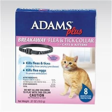 Adams Plus flea and tick collar for cats and kittens in its original packaging.