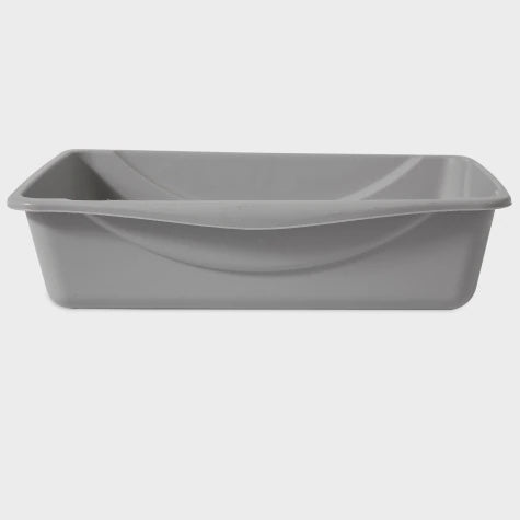 Petmate Basic open-top litter pan - side view; color varies
