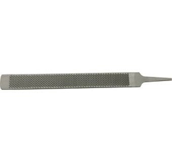 A 14-inch farrier hoof rasp with a textured surface for trimming and smoothing hooves.