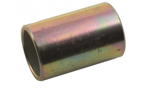 A yellow zinc-plated steel top link bushing for adapting category 2 to category 3 pins.