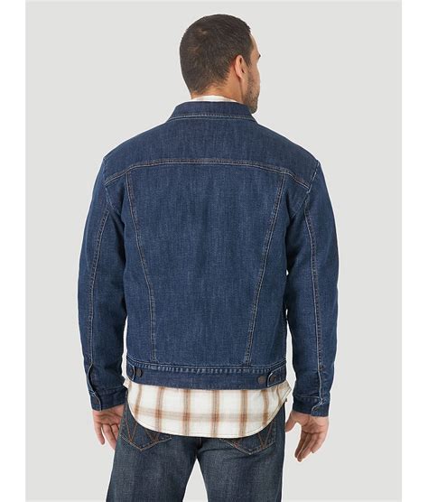 Wrangler Men's Retro Sherpa-Lined Denim Jacket - Frontier, back view