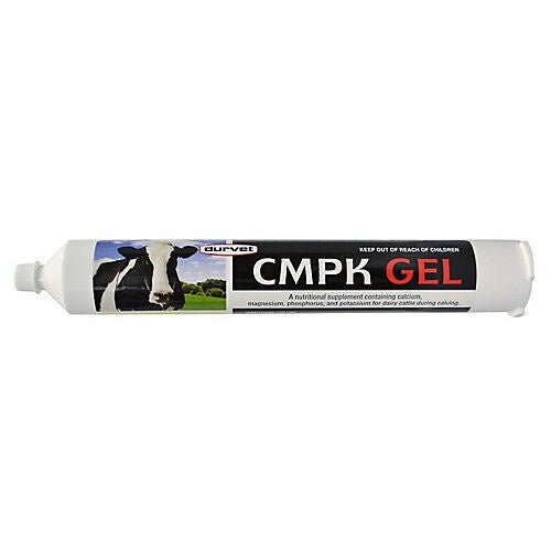 A 300ml tube of Durvet CMPK oral gel for dairy cattle featuring a cow on the label.