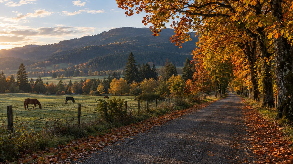 Fall farm landscape near Veneta, Oregon