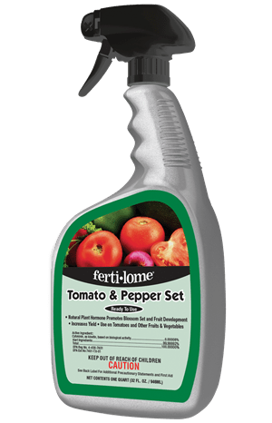A 32-ounce spray bottle of Ferti-lome Tomato and Pepper Set plant hormone.
