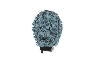 Dirty Dog grooming mitt in Pacific Blue, chenille side