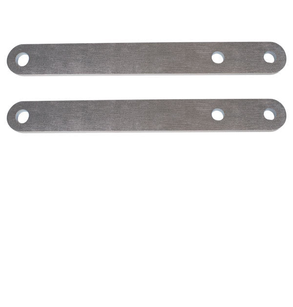 Two metal pivot brackets for a Ghost Controls gate opener push-to-open installation.