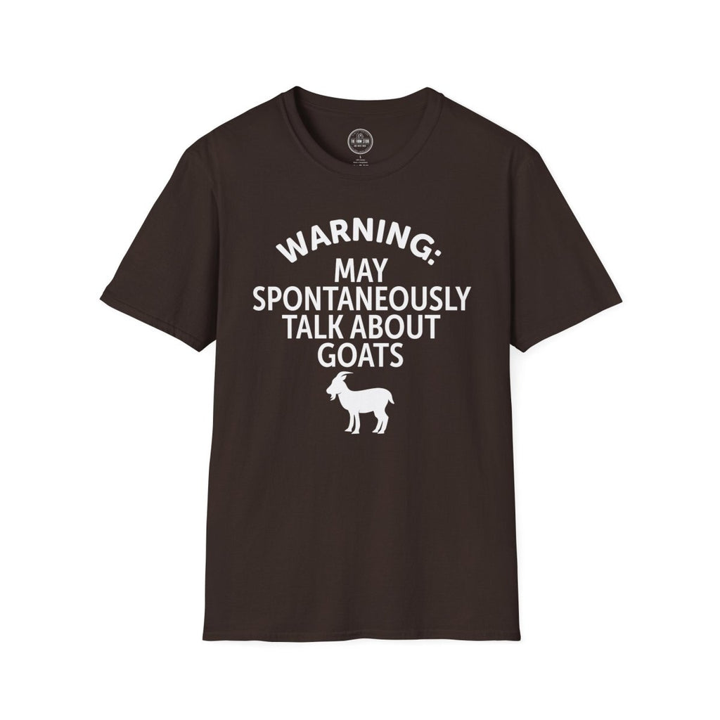 Goat Lover T‑Shirt — "Warning: May Spontaneously Talk About Goats" Tee - The Farm Store