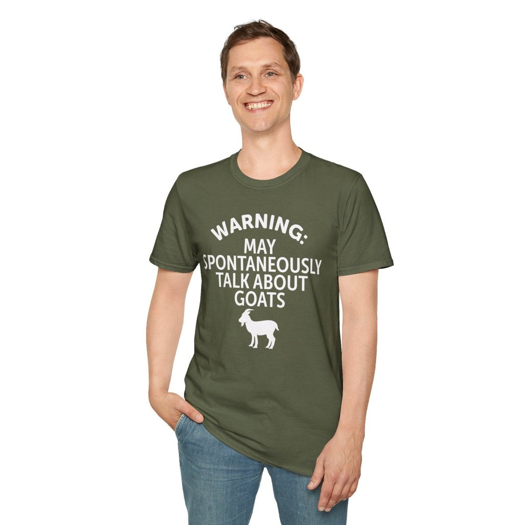 Goat Lover T‑Shirt — "Warning: May Spontaneously Talk About Goats" Tee - The Farm Store
