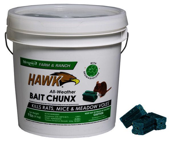 Hawk Rat & Mouse Bait Chunx (9 lb Tub With 1 oz Blocks) - The Farm Store