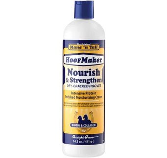 A 14.5 ounce bottle of Mane 'n Tail Hoofmaker intensive protein moisturizing cream.