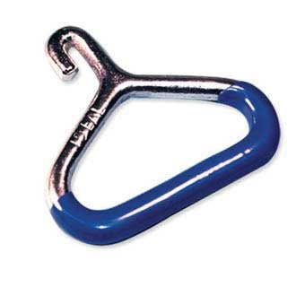 A metal OB handle with a blue polycoated grip for livestock assistance.