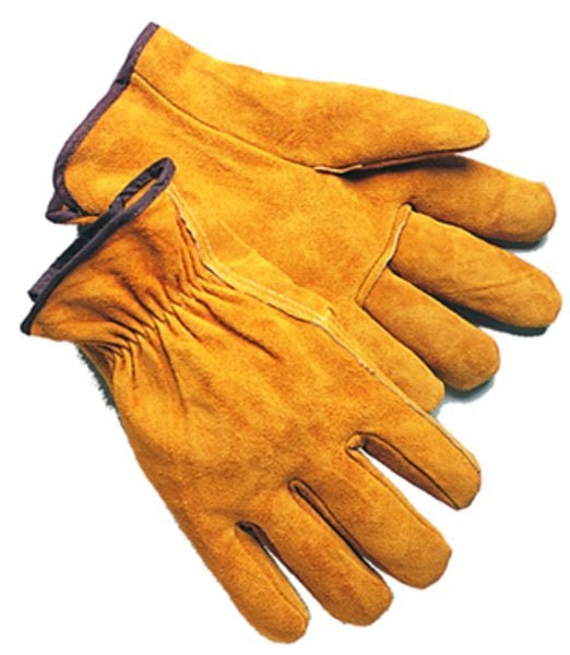 A pair of brown suede leather driver gloves with keystone thumbs.