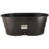 A black, oval-shaped 150-gallon stock tank with a seamless structural foam design.