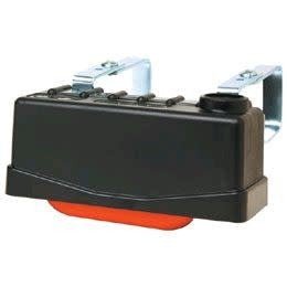 Little Giant float valve with a black plastic housing and adjustable metal expansion brackets.