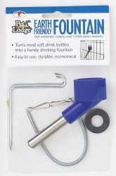 A Little Giant fountain kit with a blue nozzle, metal hanger, and washer in its packaging.