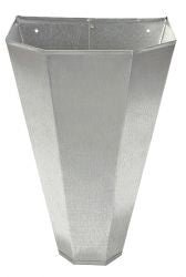 A medium-sized galvanized steel restraining cone with a flat back for wall mounting.