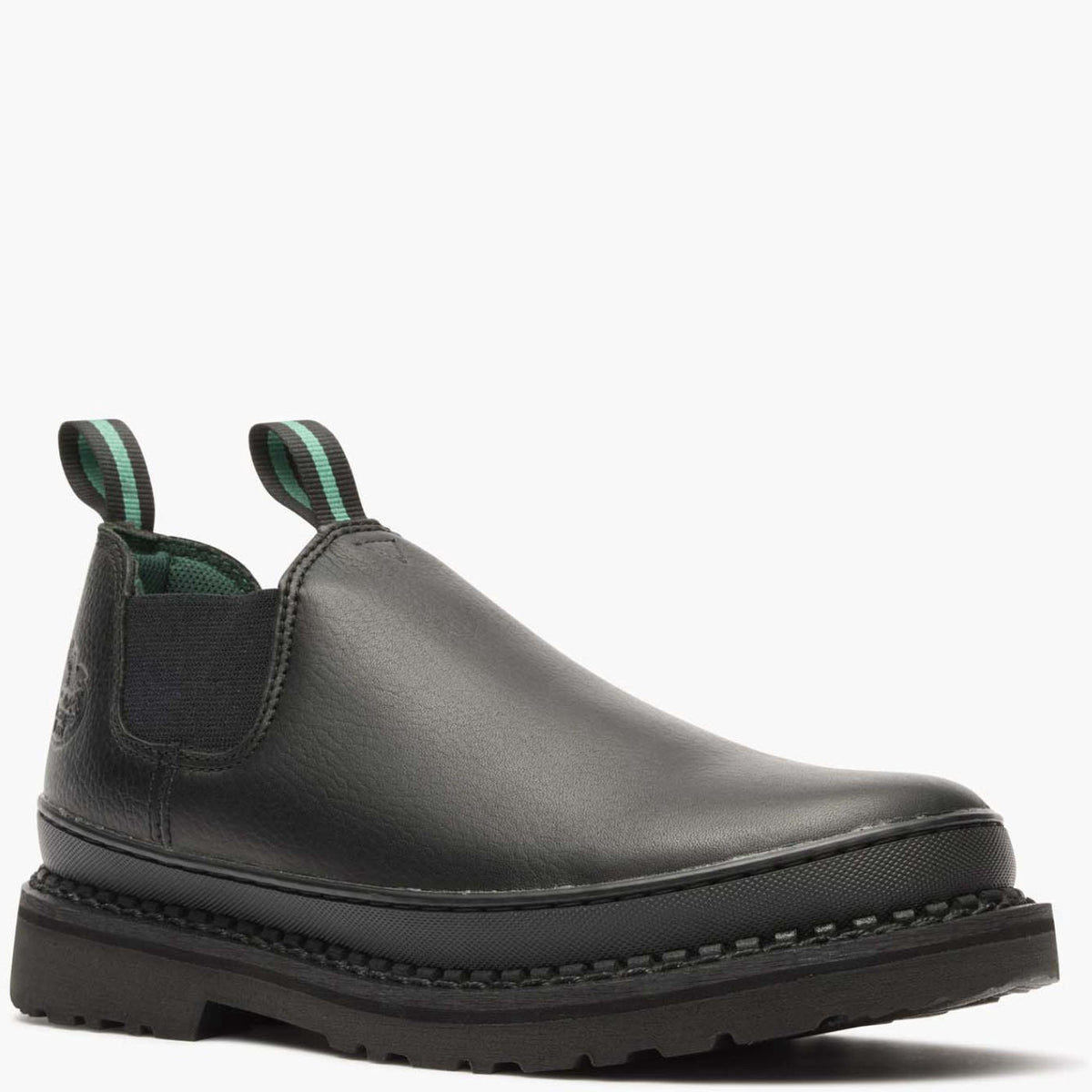 Georgia Giant Men's Romeo Slip-On Work Shoes — Black GR270 angled view