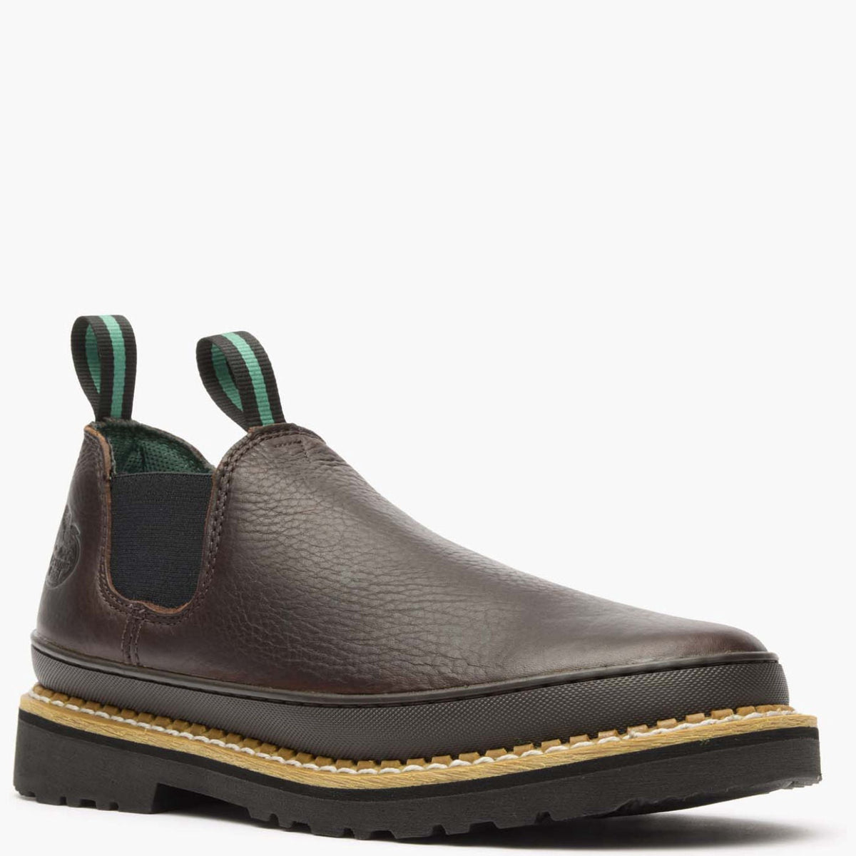 Georgia Giant Men's Romeo Slip-On Work Shoes — Brown GR262 angled view