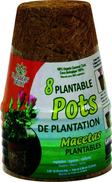 Planters Pride 3" Fiber Grow Pots, 8 Pots - The Farm Store