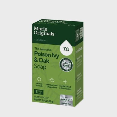 A box of Marie Originals Poison Ivy and Oak soap, weighing 2.9 ounces.