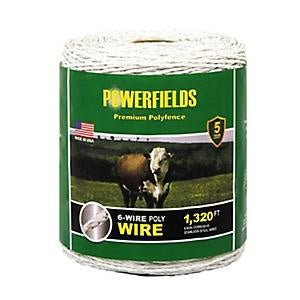 Powerfields 6 - Wire Poly Wire 1,320 FT, White - The Farm Store