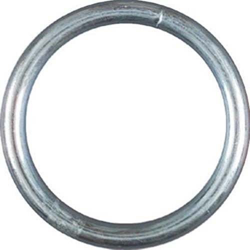 A two-inch zinc-plated metal ring for hardware and fastening applications.