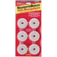A package of six round, white Summit Mosquito Dunk tablets for controlling mosquito larvae.