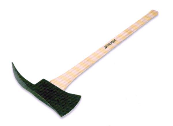 Truper Pulaski axe featuring a dark metal head and a long hickory handle.