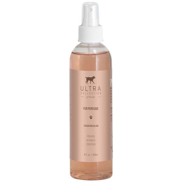An 8 fluid ounce spray bottle of Ultra Collection Fur Perfume in the Sugarcane Island scent.