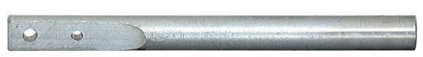 A silver metal Zareba twisting tool featuring a cylindrical body and two holes at one end.